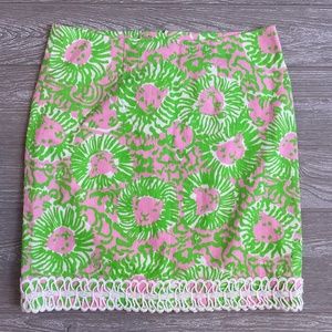 Lilly Pulitzer Pink & Green Sunny Side Lion Skirt